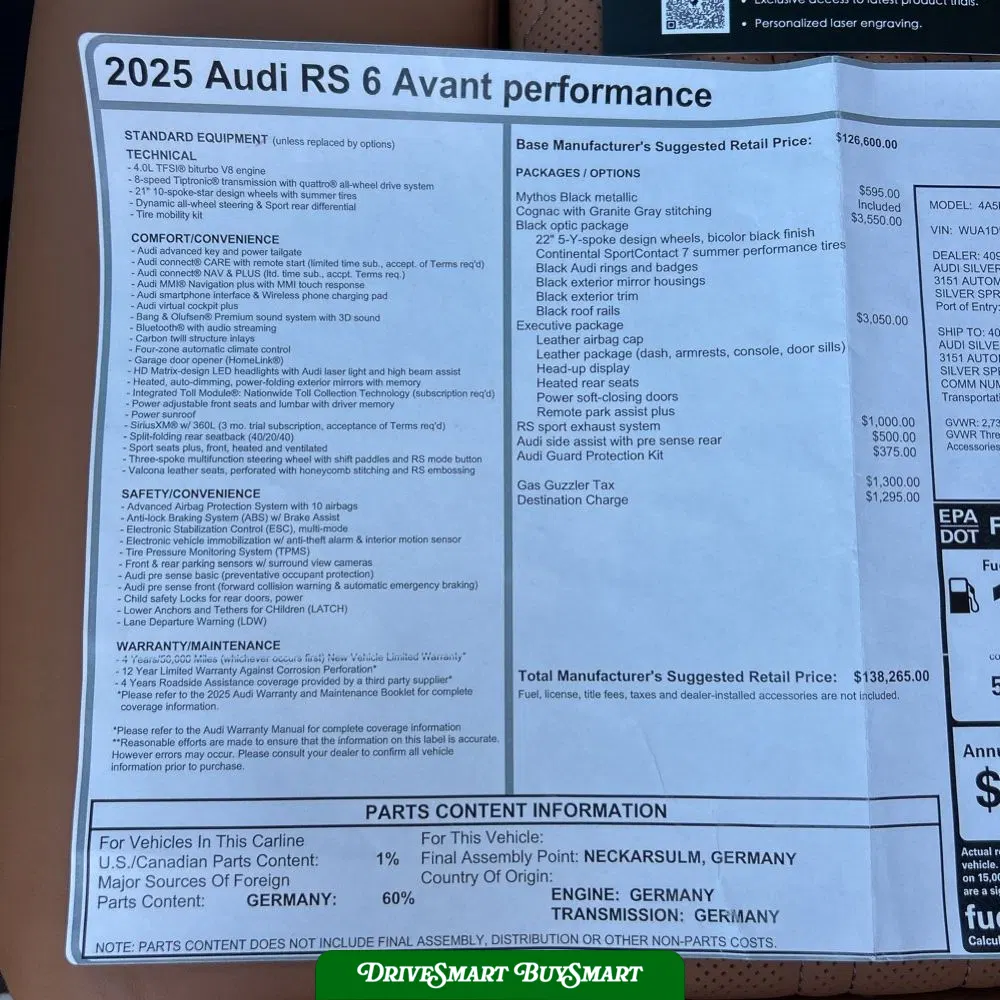 2025 Audi RS 6 Performance