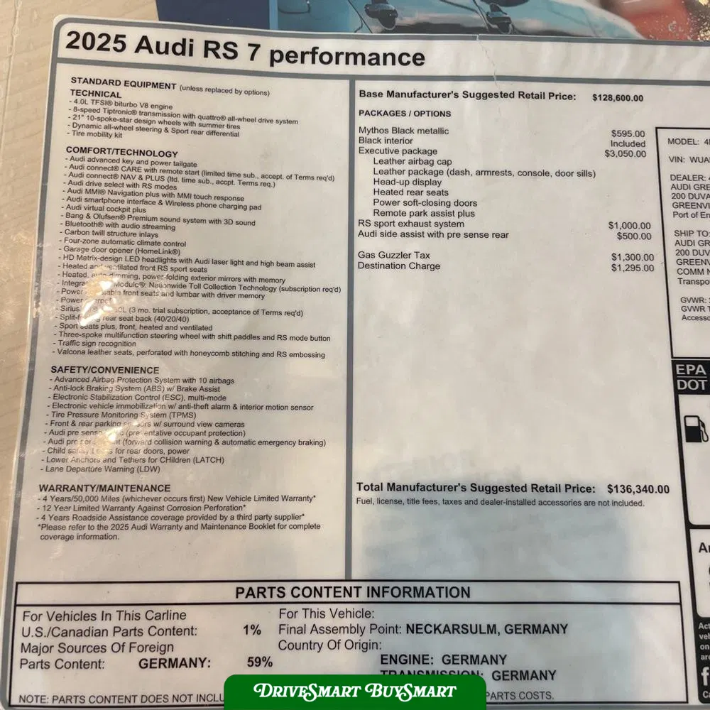 2025 Audi RS 7 Performance